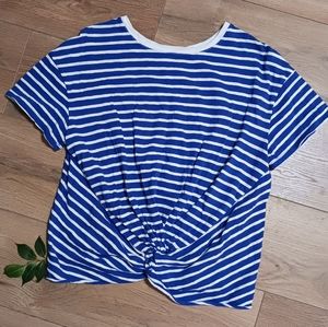 |a.n.a|| Striped Tee with knotted front